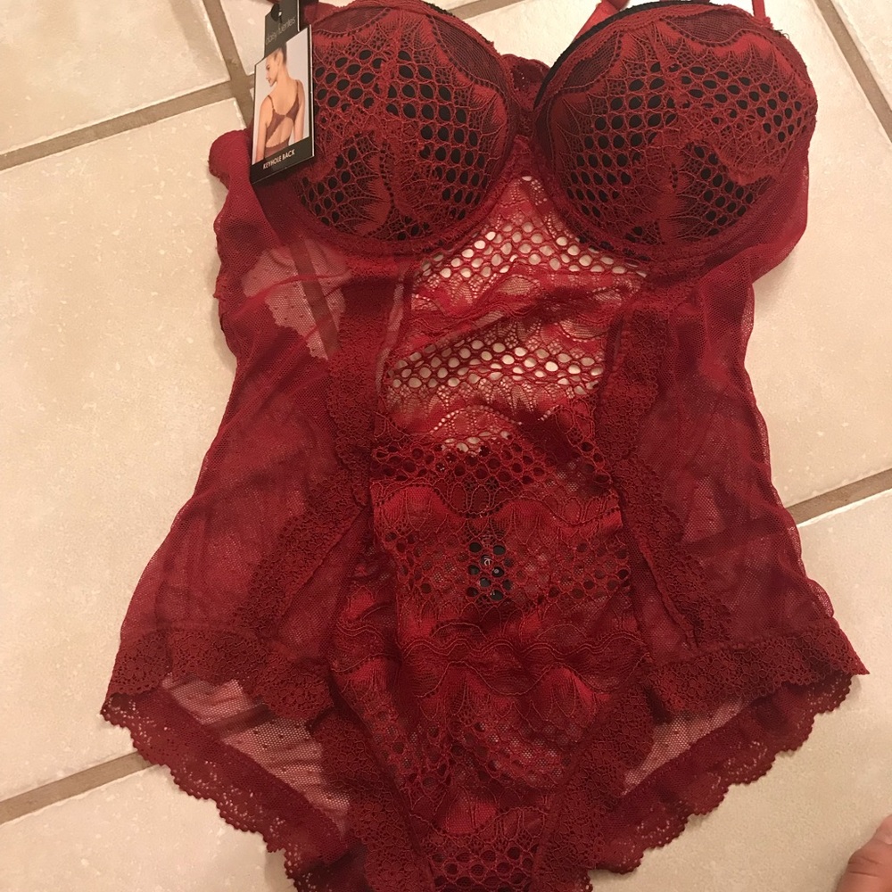 Daisy Fuentes red lingerie
